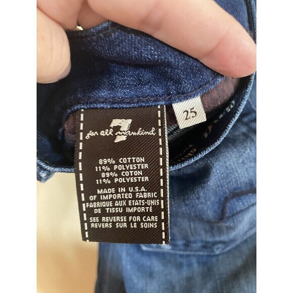 7 For All Mankind Boyfriend Josefinna Studded Jeans 25 Womens - Picture 9 of 9